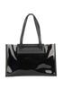 Double-Layer Tote, &pound;150, Handbags, Black, Canvas/PVC, Front view